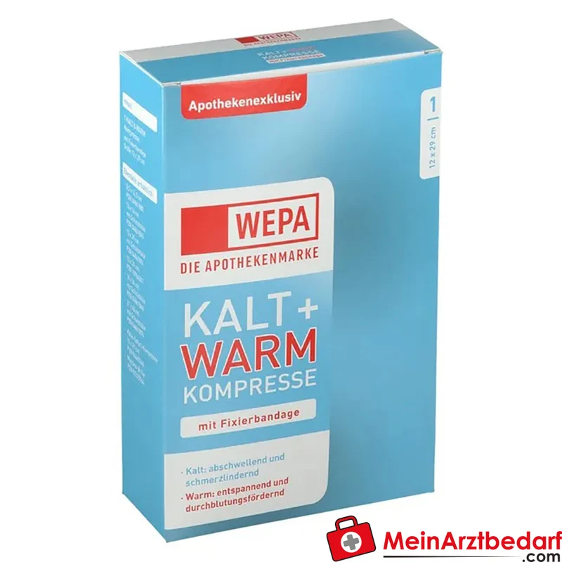 WEPA Kalt-Warm Gelkompresse 12 x 29 cm mit Fixierband 1 Stück