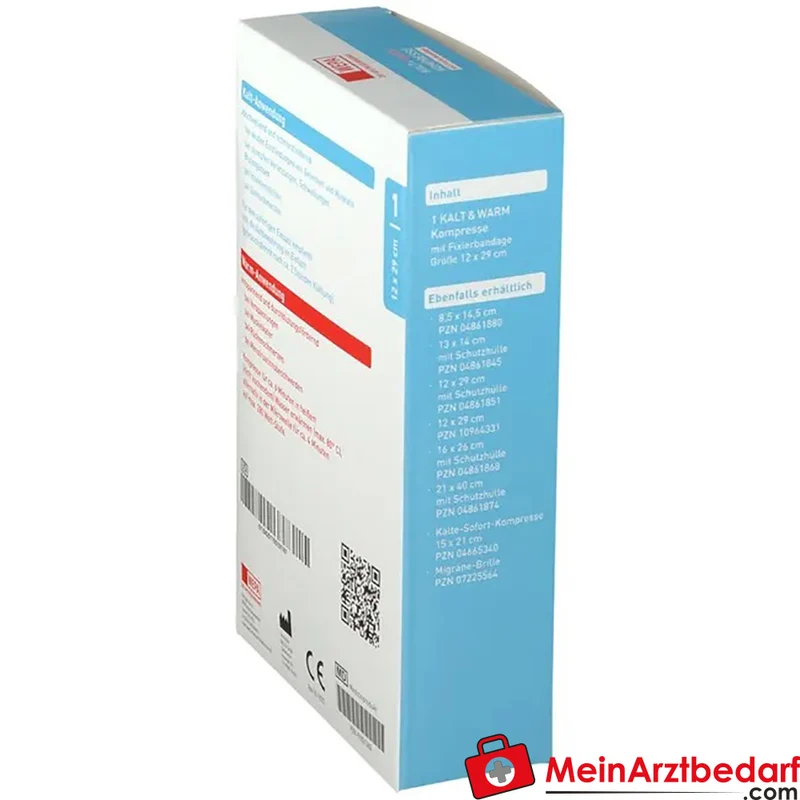 WEPA Kalt-Warm Gelkompresse 12 x 29 cm mit Fixierband 1 Stück