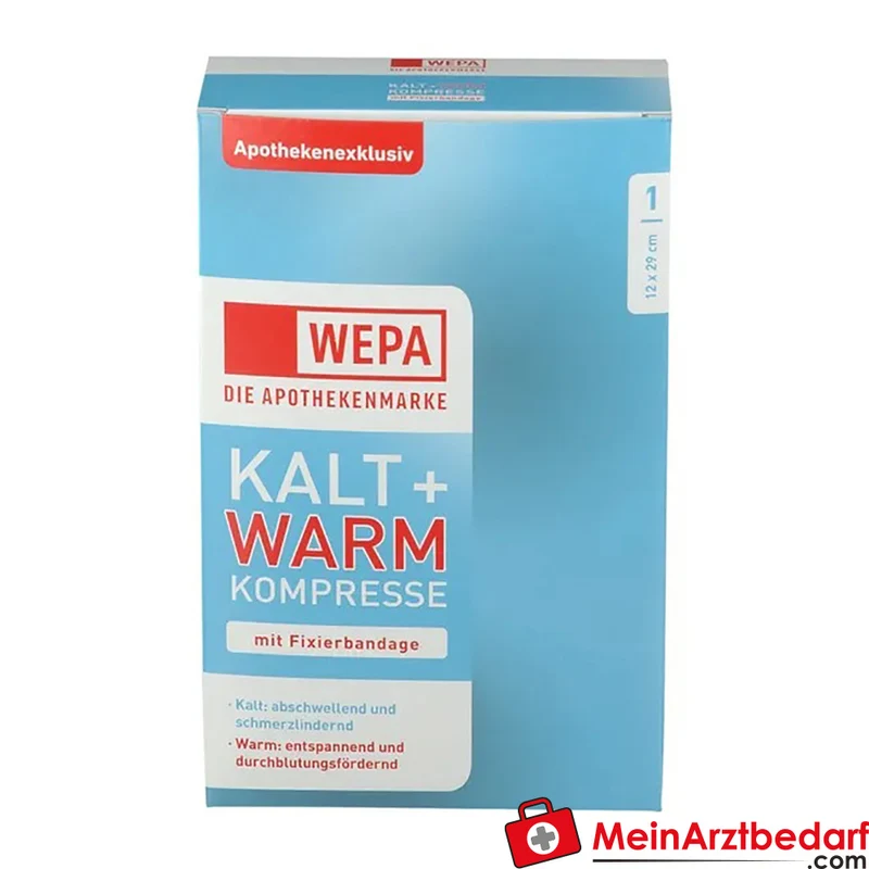 WEPA Kalt-Warm Gelkompresse 12 x 29 cm mit Fixierband 1 Stück