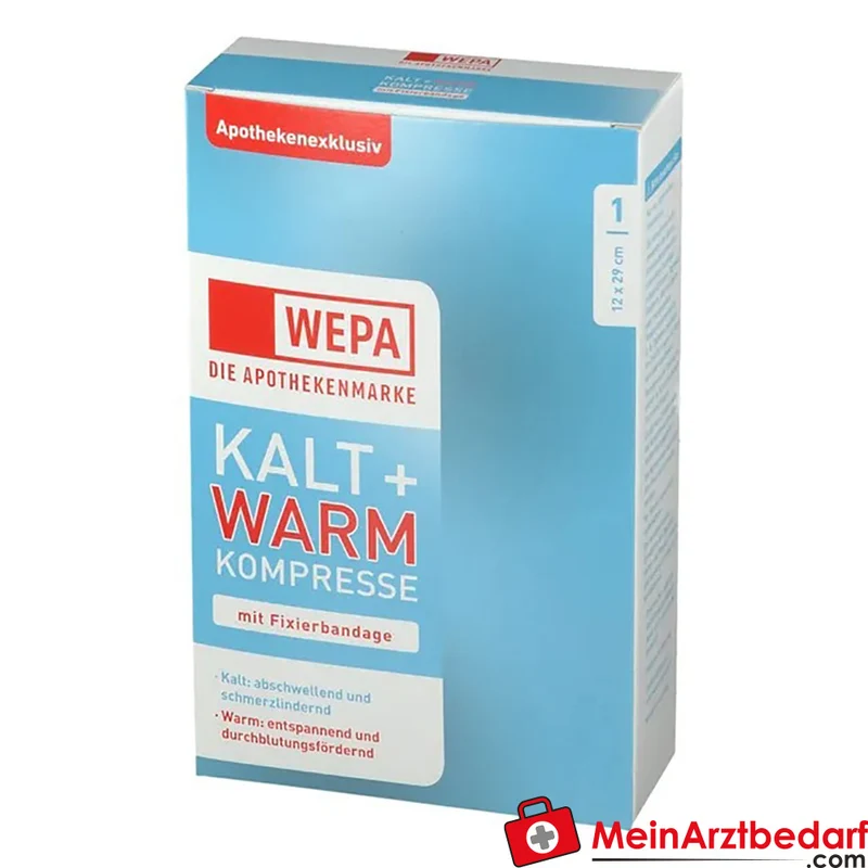 WEPA Kalt-Warm Gelkompresse 12 x 29 cm mit Fixierband 1 Stück