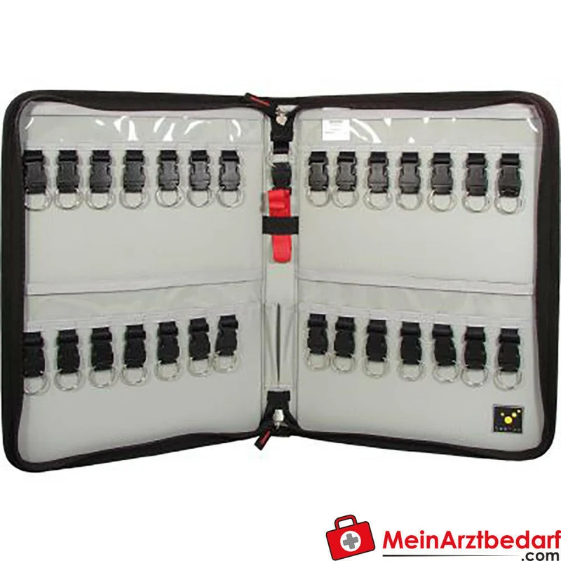 TEE-UU KEYSAFE XL Schlüsselmappe für 28 Schlüssel, schwarz/rot