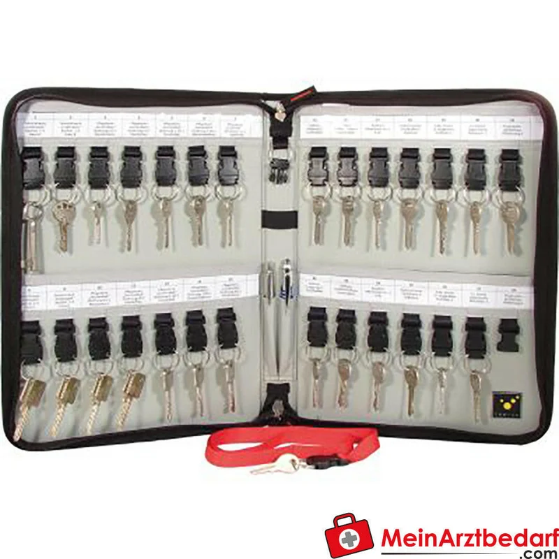 TEE-UU KEYSAFE XL Schlüsselmappe für 28 Schlüssel, schwarz/rot