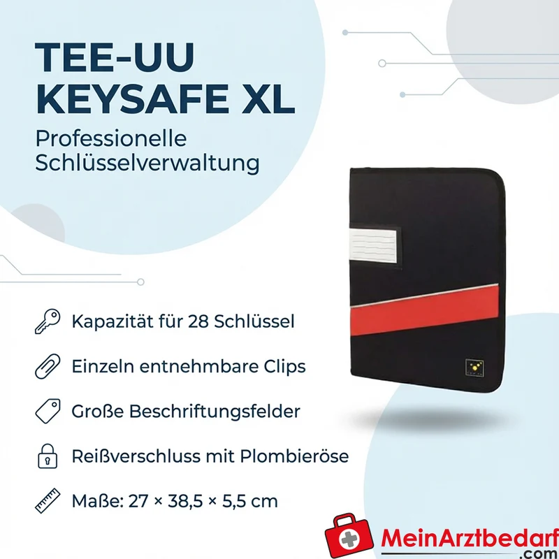 TEE-UU KEYSAFE XL Schlüsselmappe für 28 Schlüssel, schwarz/rot