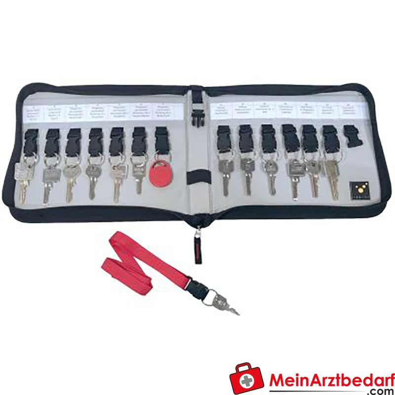 TEE-UU Keysafe Schlüsselmappe für 14 Schlüssel, 600D Polyester, Schwarz, 27,5 x 22 x 4 cm