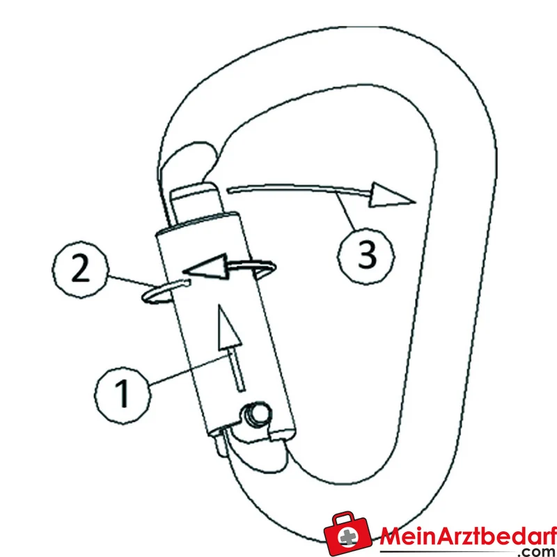 TEE-UU HMS Safe Lock Karabiner Aluminium EN362 3-fach Sicherung 22 mm Schnapperöffnung