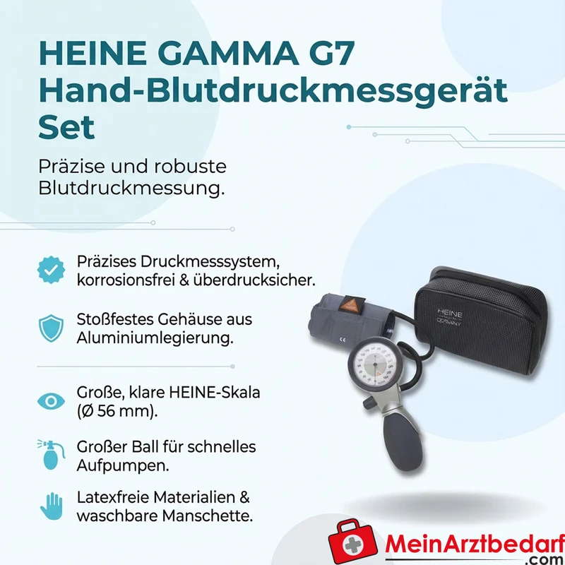 HEINE GAMMA G7 Hand-Blutdruckmessgerät Set Kindermanschette und Etui
