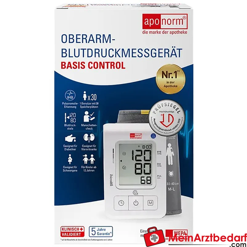 aponorm Basis Control Oberarm-Blutdruckmessgerät Gr. M–L, 1 St.