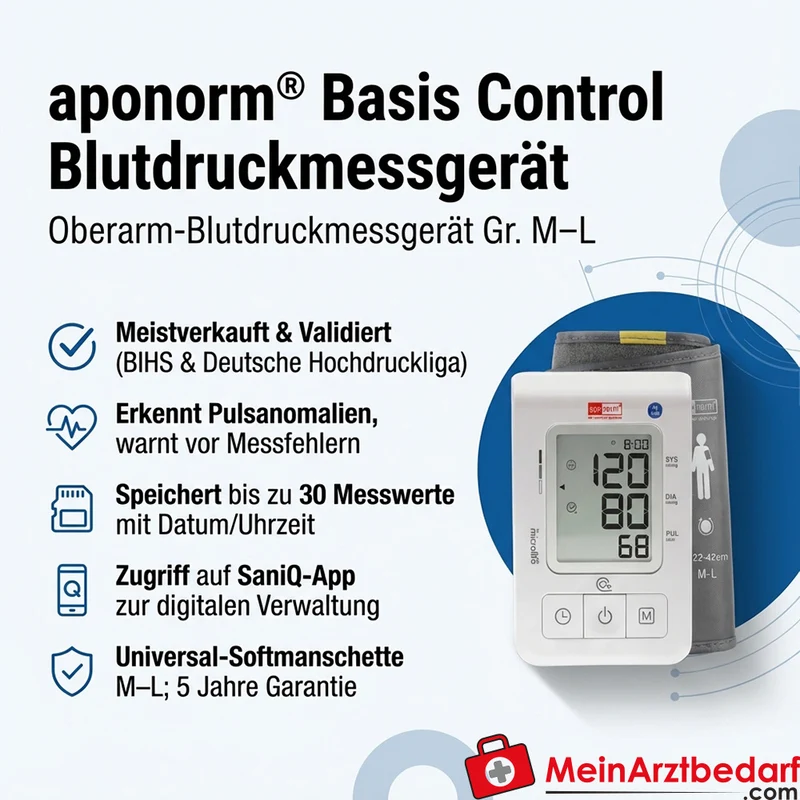 aponorm Basis Control Oberarm-Blutdruckmessgerät Gr. M–L, 1 St.