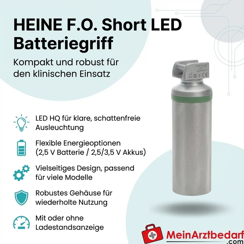 HEINE F.O. Short LED Laryngoskop-Batteriegriff