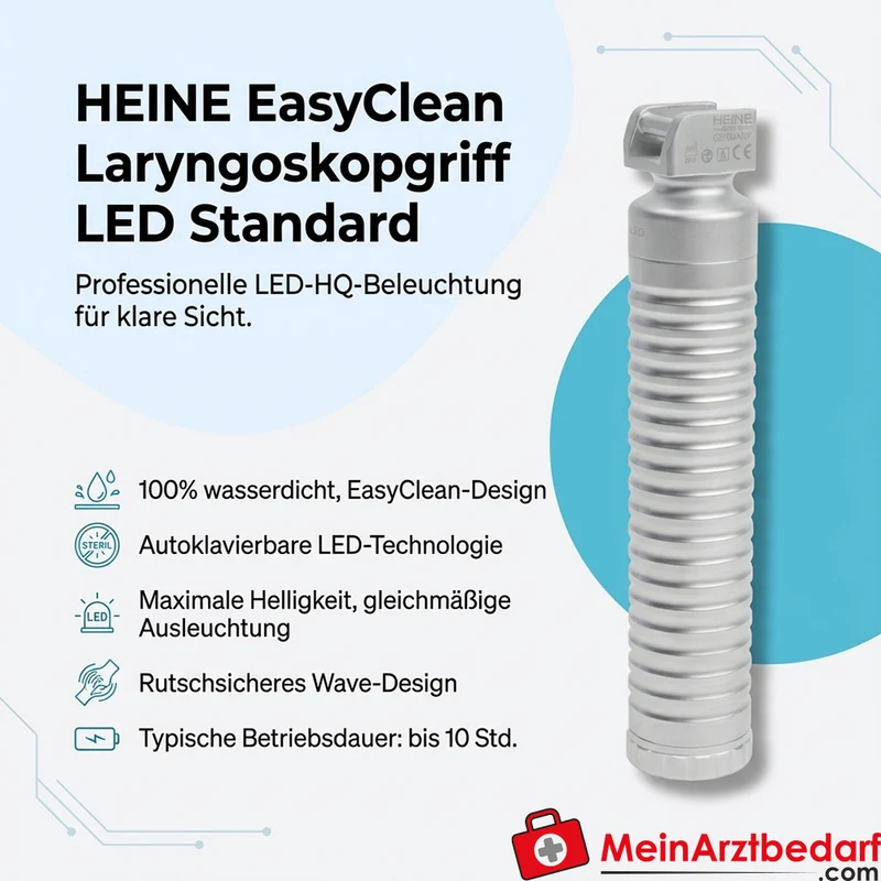HEINE EasyClean Laryngoskopgriff LED Standard autoklavierbar ISO 7376