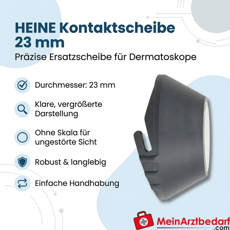 HEINE Kontaktscheibe ohne Skala 23 mm für Dermatoskop