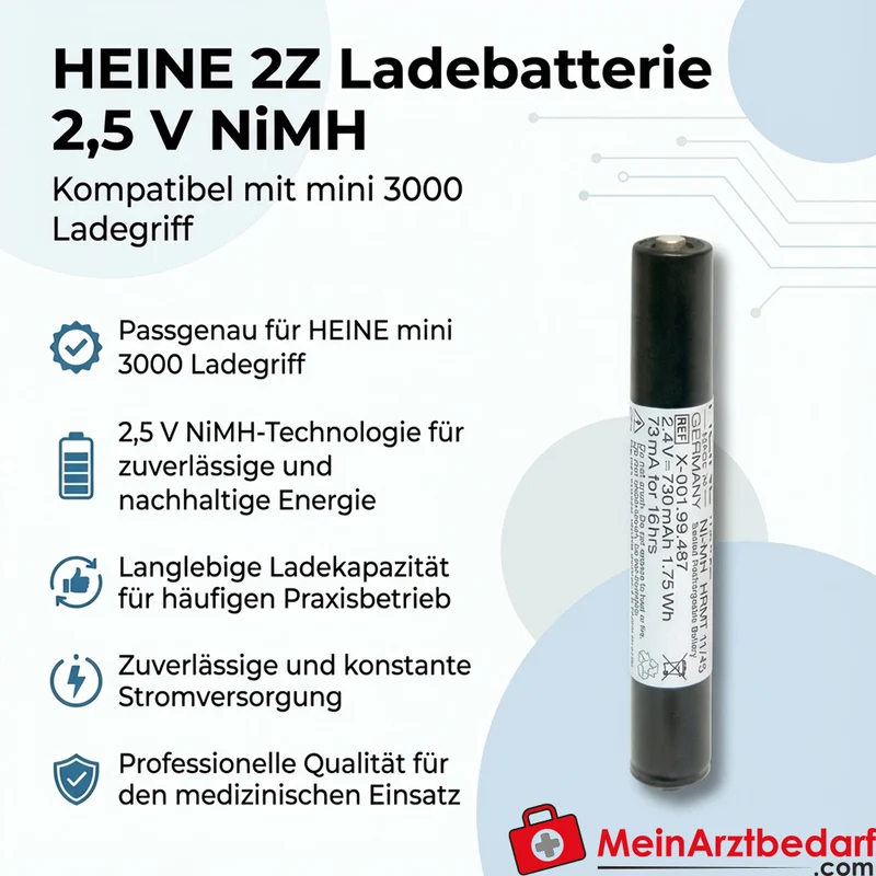HEINE 2Z Ladebatterie 2,5 V NiMH für mini 3000 Ladegriff