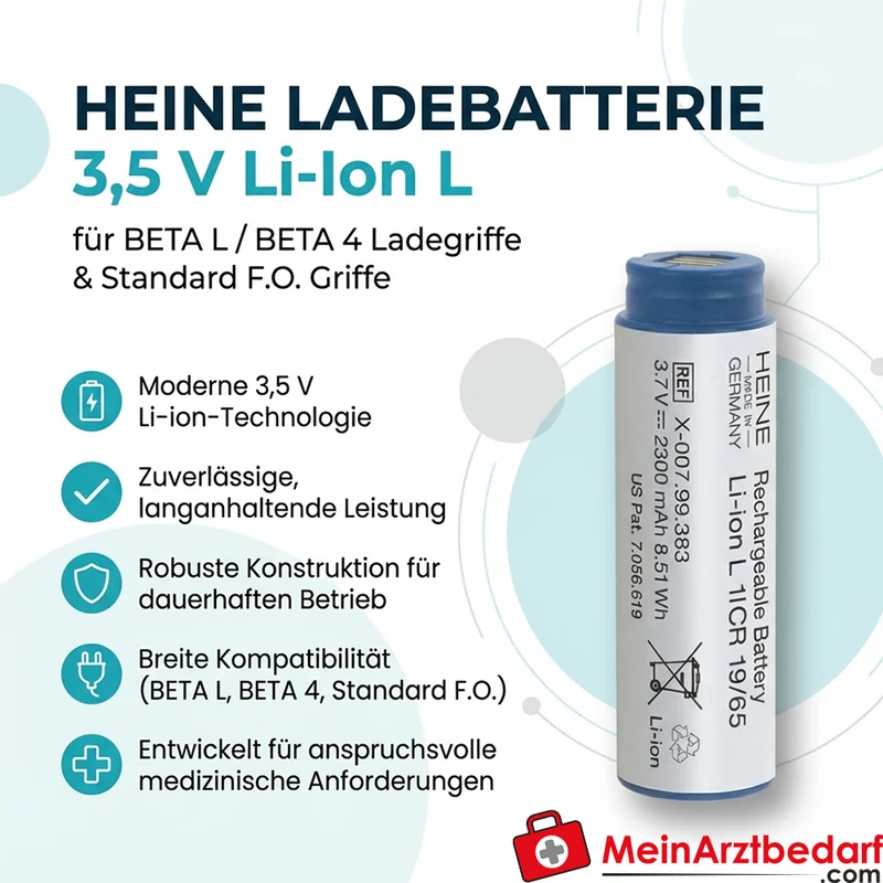 HEINE Ladebatterie 3.5 V Li-Ion L für BETA L, BETA 4 USB und BETA 4 NT Ladegriffe
