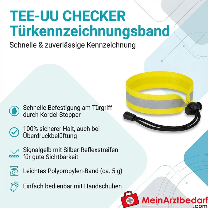TEE-UU CHECKER Türkennzeichnungsband 30 x 0,9 cm Polypropylen gelb/silber 5er-Set