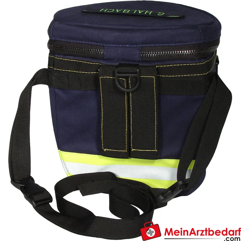 TEE-UU RESPI XL Atemschutzmasken-Behälter gepolstert blau mit Brillenetui und Signal-Reflexstreifen