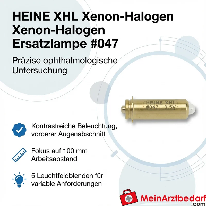 HEINE XHL Xenon-Halogen Ersatzlampe #047, 5 Blenden, Fokus 100mm