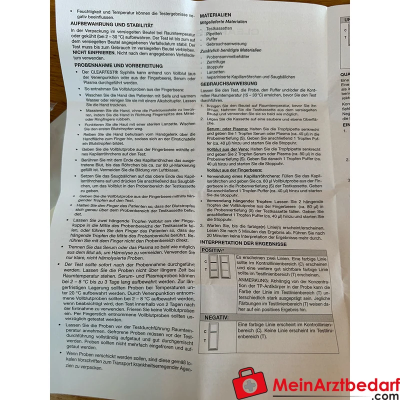 Cleartest Syphilis Schnelltest