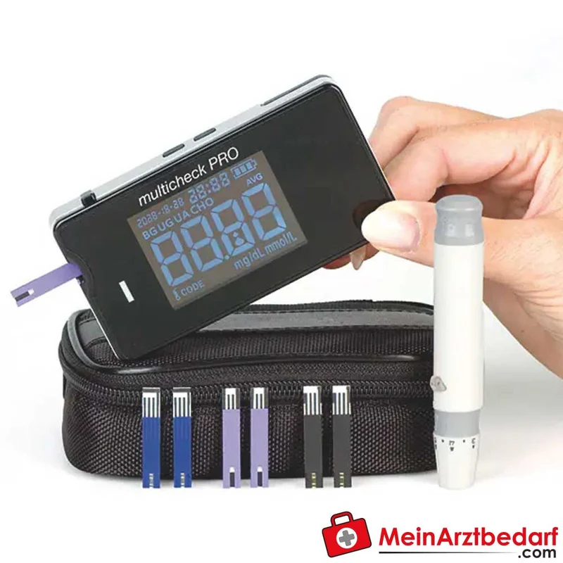 Lifetouch multicheck PRO Dreifach-Messgerät Glucose Cholesterin Harnsäure 2 µL