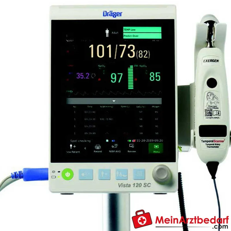 Dräger Vista 120 SC Patientenmonitor SpotCheck 8 Zoll Touchdisplay SpO2 NIBP mobil Akku 240 Min