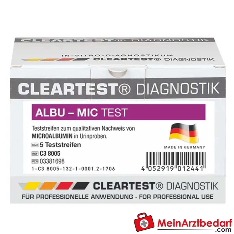 Cleartest ALBU-MIC Mikroalbumin-Teststreifen