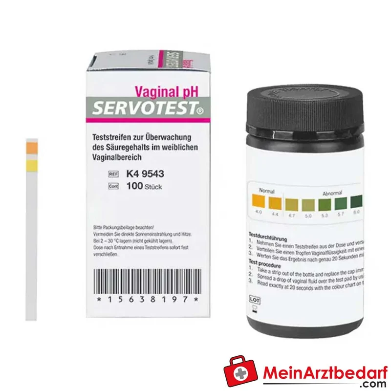Servotest Vaginal-pH-Indikatorstreifen pH 4,0–7,0 Teststreifen 100 Stück
