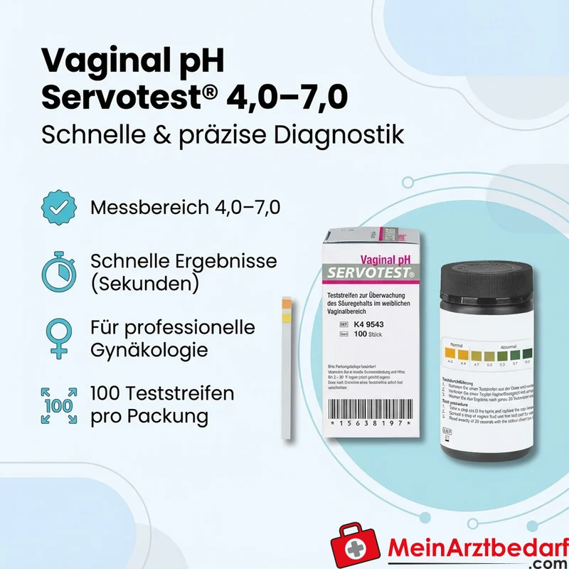 Servotest Vaginal-pH-Indikatorstreifen pH 4,0–7,0 Teststreifen 100 Stück