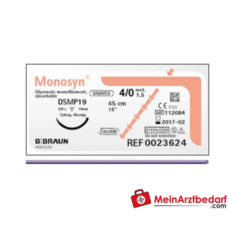 B. Braun Monosyn Nahtmaterial violett monofil USP 5/0 6/0 7/0