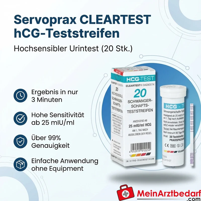 Cleartest HCG Schwangerschafts-Teststreifen, 20 Stück