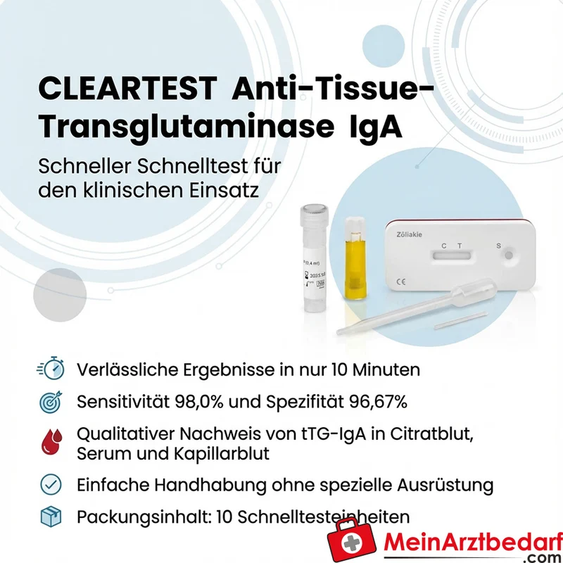 Cleartest tTG-IgA Schnelltest, 10 Testkasetten