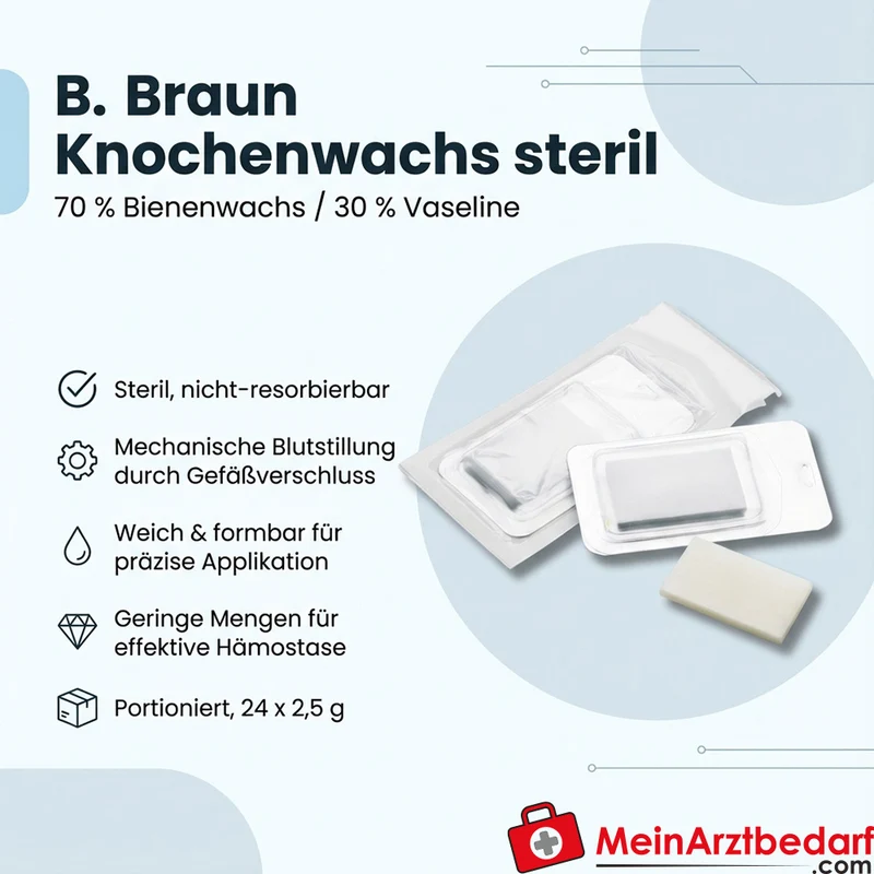 B. Braun Knochenwachs steril 70% Bienenwachs/30% Vaseline 24 x 2,5 g