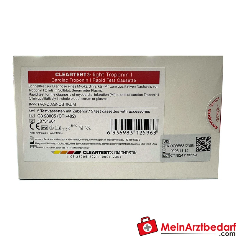 Cleartest light Troponin I Schnelltest
