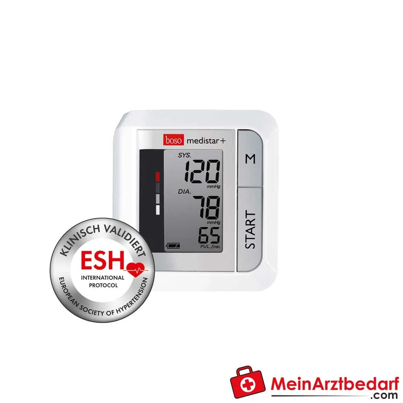 boso medistar+ Handgelenk-Blutdruckmessgerät 13,5–21,5 cm, 90 Messungen, Mittelwert & Arrhythmie-Erkennung