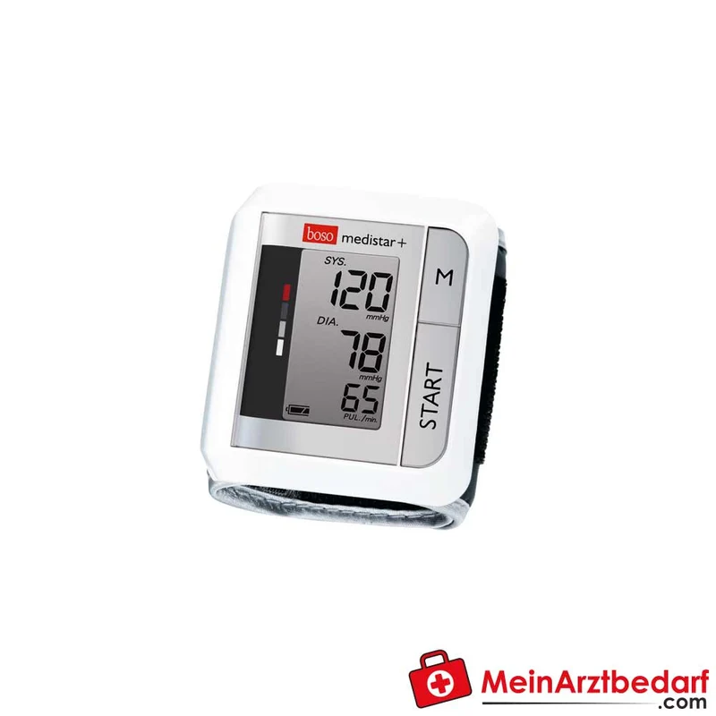boso medistar+ Handgelenk-Blutdruckmessgerät 13,5–21,5 cm, 90 Messungen, Mittelwert & Arrhythmie-Erkennung