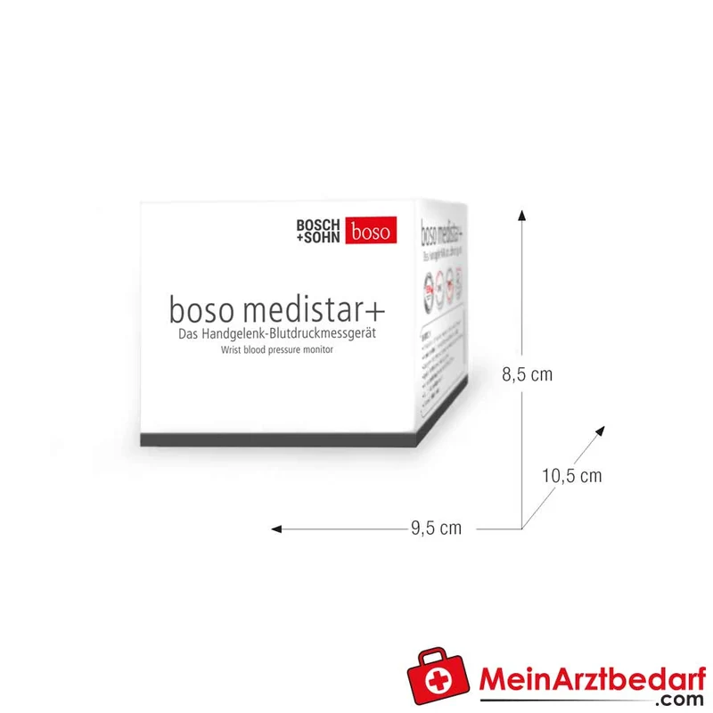 boso medistar+ Handgelenk-Blutdruckmessgerät 13,5–21,5 cm, 90 Messungen, Mittelwert & Arrhythmie-Erkennung