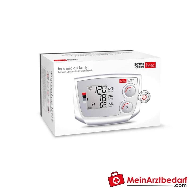 Boso medicus family Partner-Blutdruckmessgerät 2x30 Speicher Arrhythmie-Erkennung