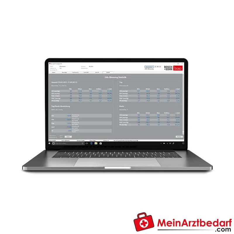 boso profil-manager XD Software für TM-2450 24‑Stunden-Blutdruckmessgerät GDT-kompatibel