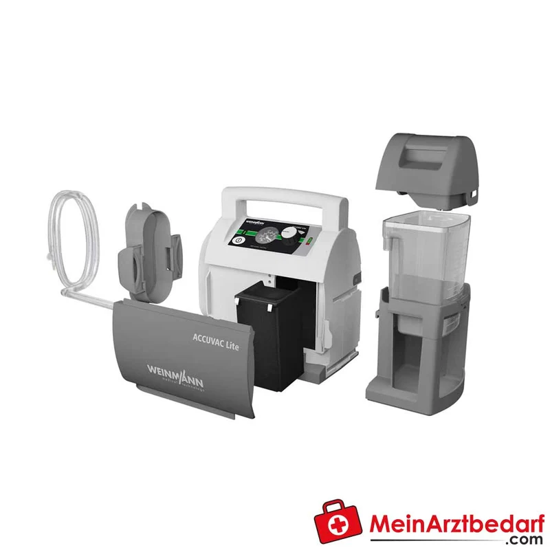 Weinmann Accuvac Lite Absaugpumpe bis -0,8 bar, 26 l/min, autoklavierbarer Mehrwegbehälter, für Erwachsene, Kinder, Säuglinge