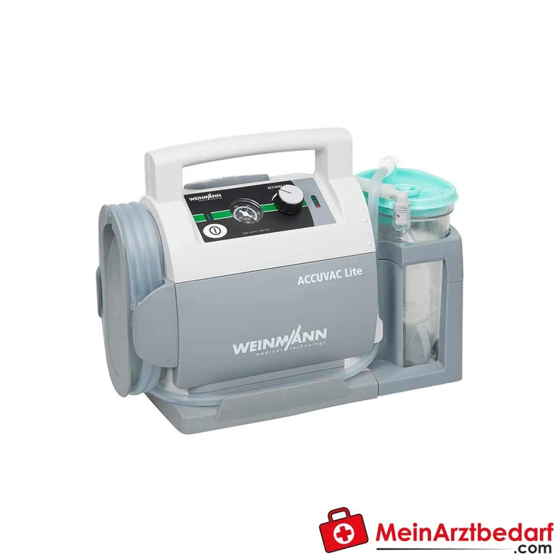 Weinmann Accuvac Lite Absaugpumpe bis -0,8 bar, 26 l/min, autoklavierbarer Mehrwegbehälter, für Erwachsene, Kinder, Säuglinge