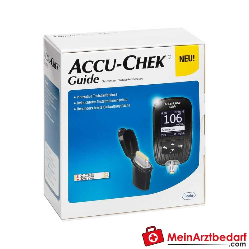 Accu-Chek Guide Set Blutzuckermessgerät (mg/dL) inkl. 10 Teststreifen