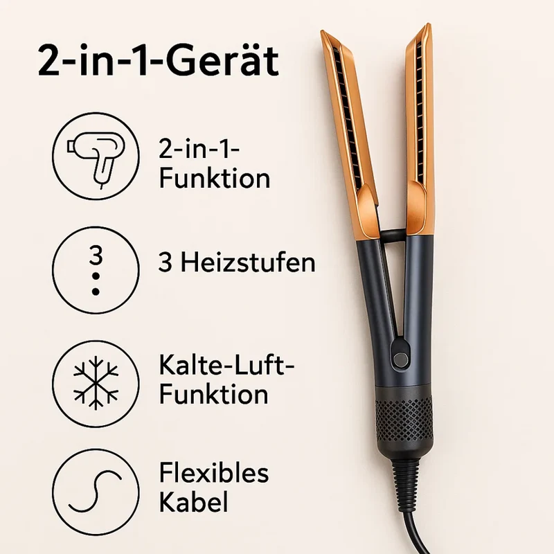 Föhn & Glätteisen in 1 | 2 in 1 Haarstyler | Volyra