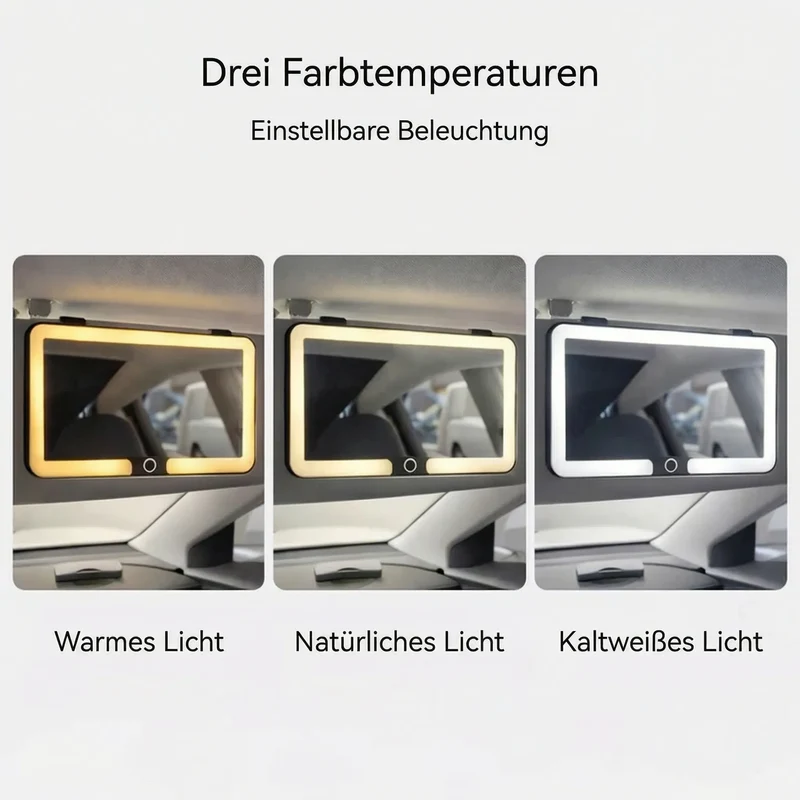 Schminkspiegel mit Licht für Auto | Beleuchteter Kosmetikspiegel | GlowVisor