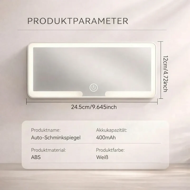 Schminkspiegel mit Licht für Auto | Beleuchteter Kosmetikspiegel | GlowVisor