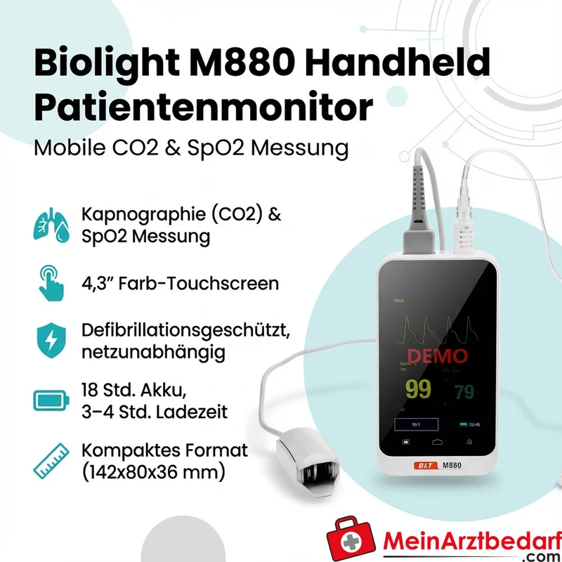 Biolight M880 Handheld Patientenmonitor, CO2- und SpO2-Messung
