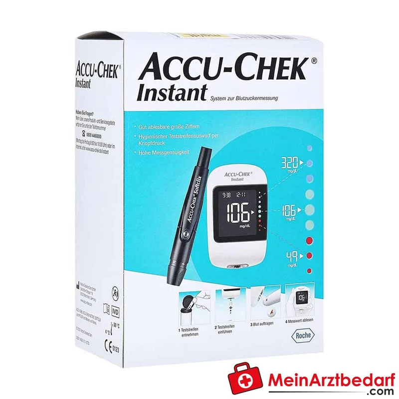 Accu-Chek Instant Set Blutzuckermessgerät (mg/dL) inkl. 10 Teststreifen
