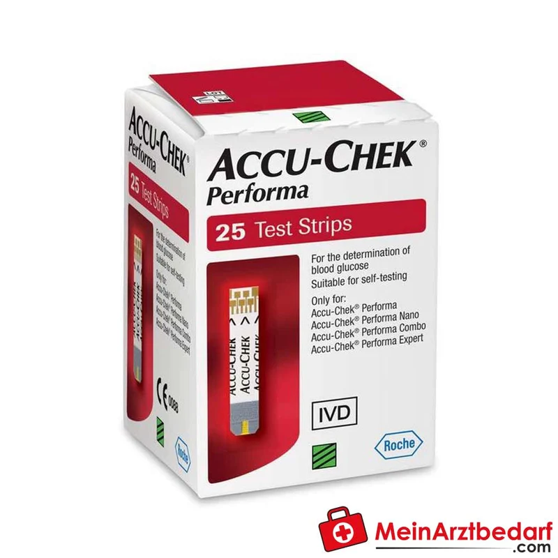 Accu-Chek Performa Teststreifen 25/50 Stück für Accu-Chek Performa Blutzuckermessgerät 0,6 µL
