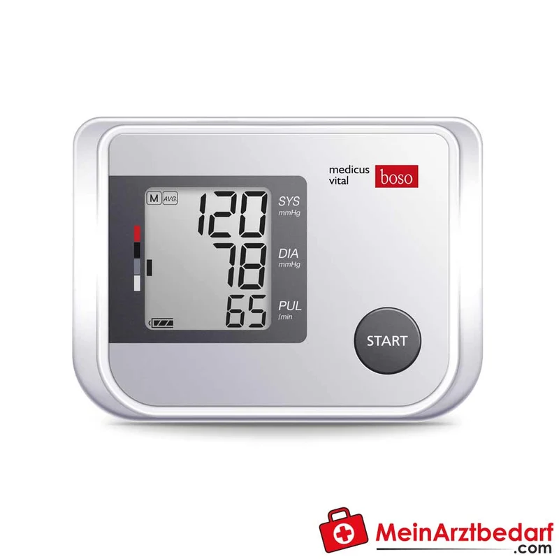 boso medicus vital Einknopf-Oberarm-Blutdruckmessgerät, klinisch validiert, Manschette 22–32 cm, 60 Speicherplätze