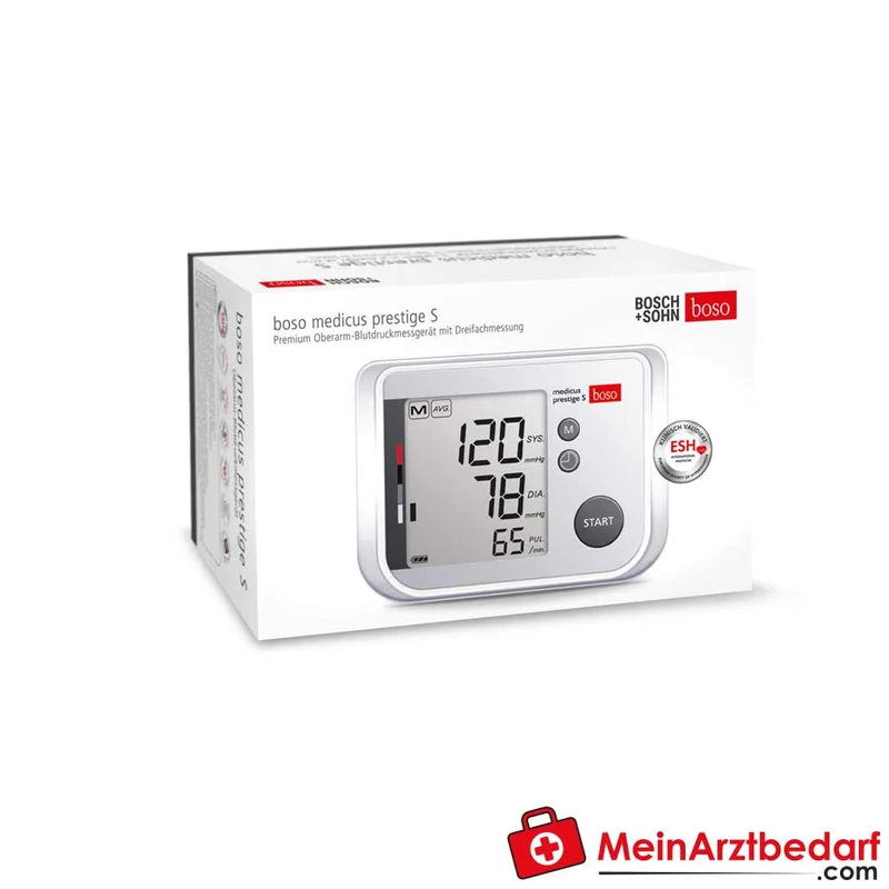 boso medicus prestige S Oberarm-Blutdruckmessgerät mit Dreifachmessung