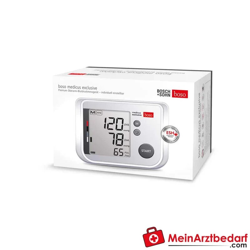 Boso medicus exclusive Oberarm-Blutdruckmessgerät, klinisch validiert, Sprachausgabe, 16–48 cm