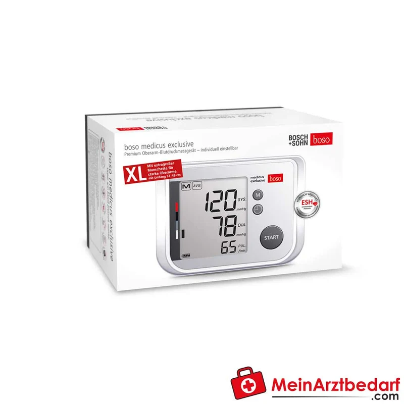 Boso medicus exclusive Oberarm-Blutdruckmessgerät, klinisch validiert, Sprachausgabe, 16–48 cm