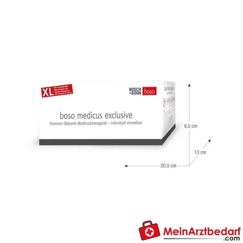 Boso medicus exclusive Oberarm-Blutdruckmessgerät, klinisch validiert, Sprachausgabe, 16–48 cm
